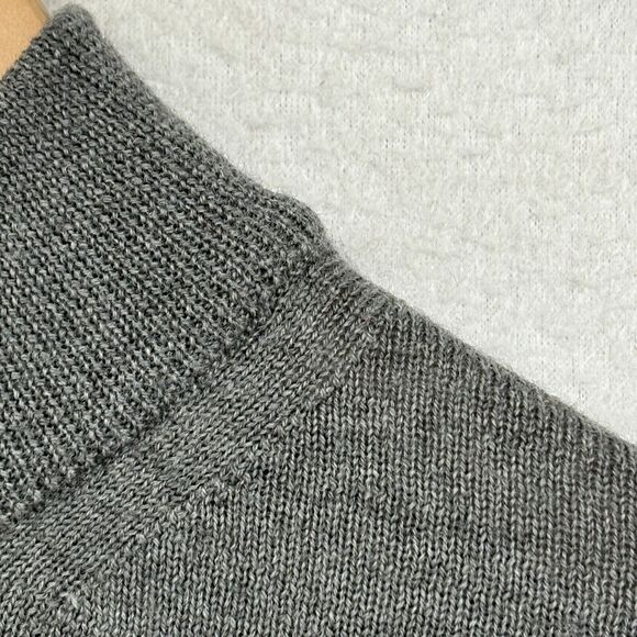 VALDA COLLECTION Sweater Mens S Pure Wool Pullover Knit Jumper Basic Gray Italy - Picture 7 of 14